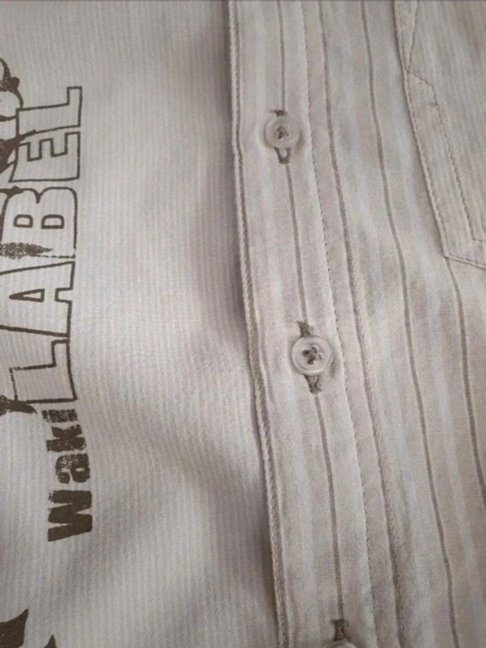 Chemise manches courtes blanche et beige Waki 5 ans - photo numéro 2