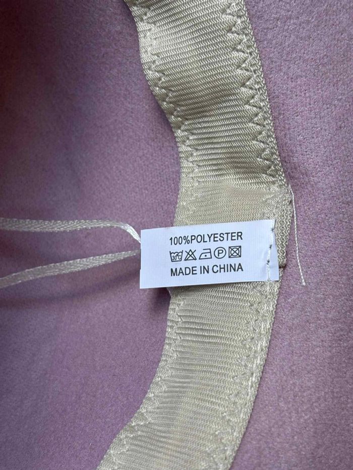 Chapeau élégant en feutrine vieux rose – taille unique réglable - photo numéro 4