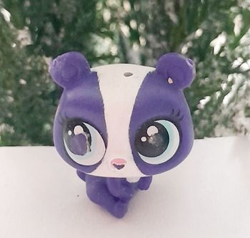 Petite Figurine Littlest Pet Shop Panda blanc et violet