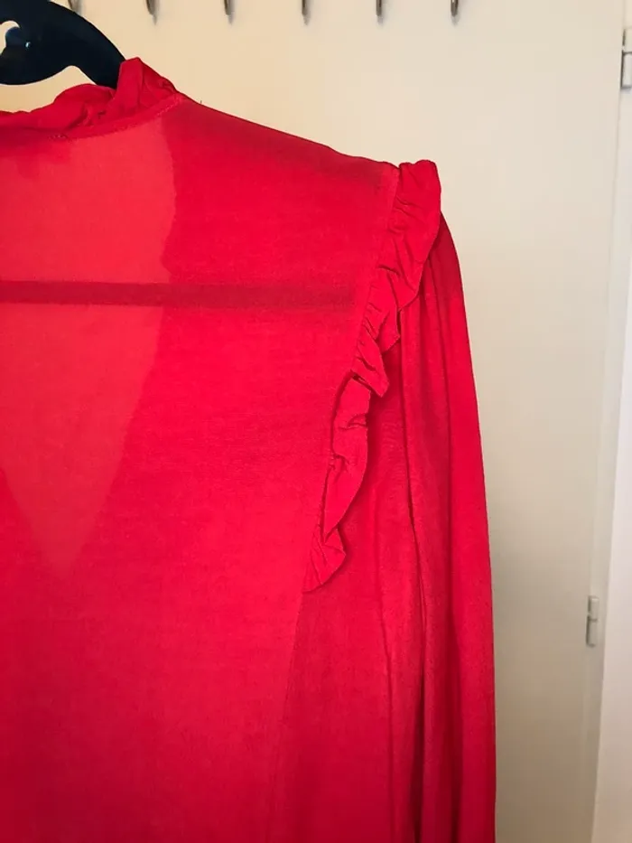 Robe à manches longues rouge Claudie Pierlot taille 36 - photo numéro 8