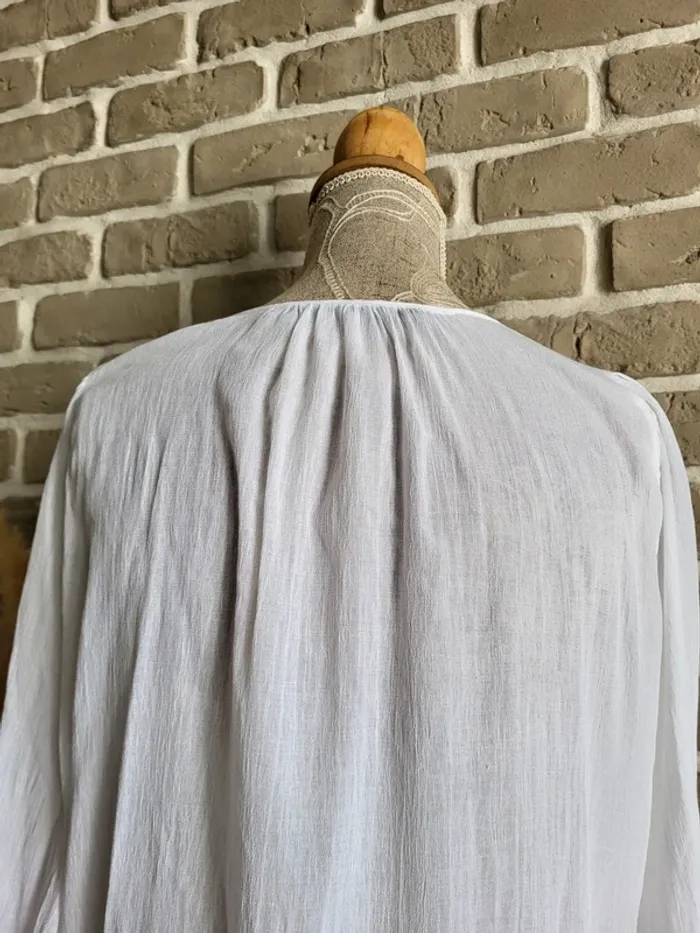 Blouse blanche bohème à dentelle crochetée Zara - photo numéro 8