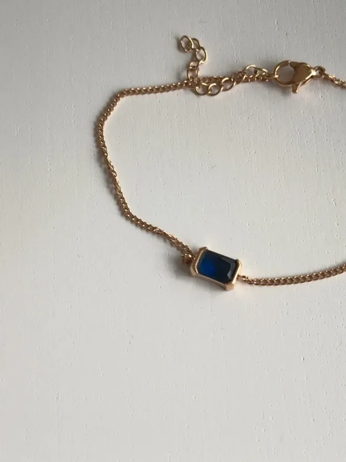 Bracelet plaqué or Paul Valentine et crystal bleu - photo numéro 2