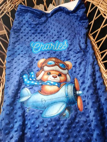Couverture bébé en minky personnalisé plusieurs couleurs disponibles
