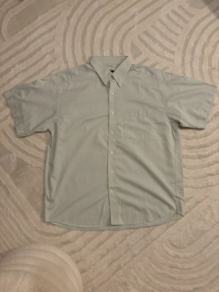 Chemise verte manches courtes à motif - photo numéro 4
