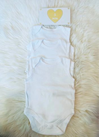 3 mois - lot 3 bodies SM blanc