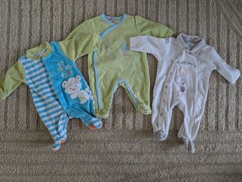Lot de 3 pyjamas une pièce, chauds, bébé garçon, 1 mois