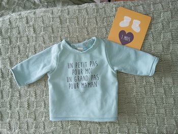Pull 1 mois turquoise