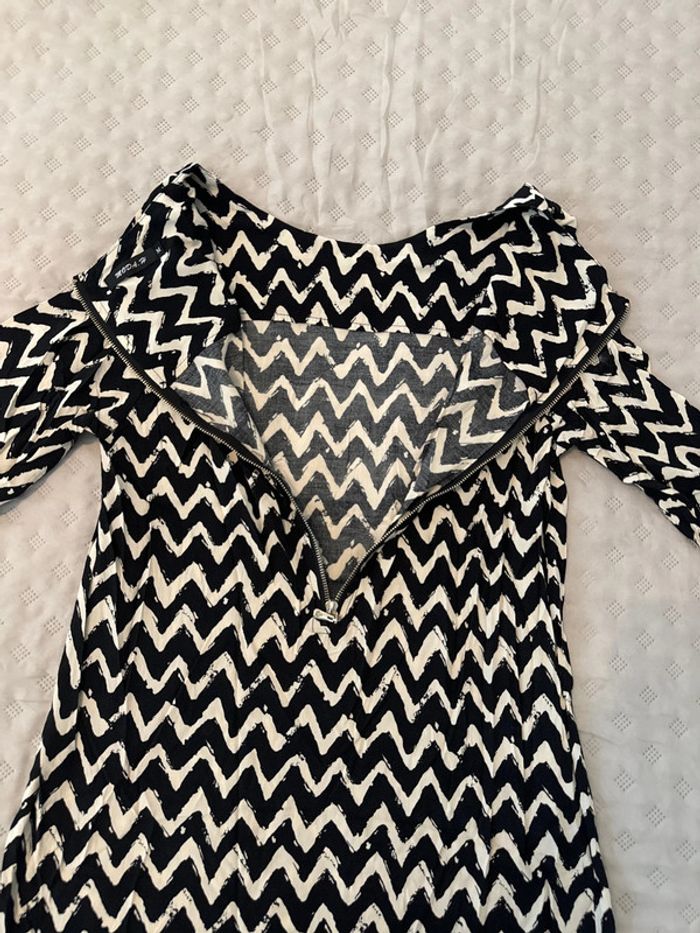 Robe tunique beige et noir M moda h tbe - photo numéro 5