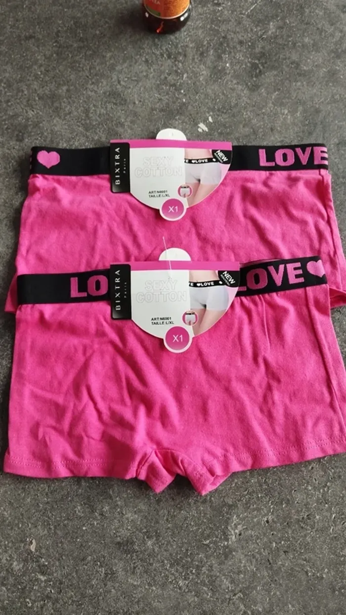 Lot de 2 boxers rose taille s/m femme