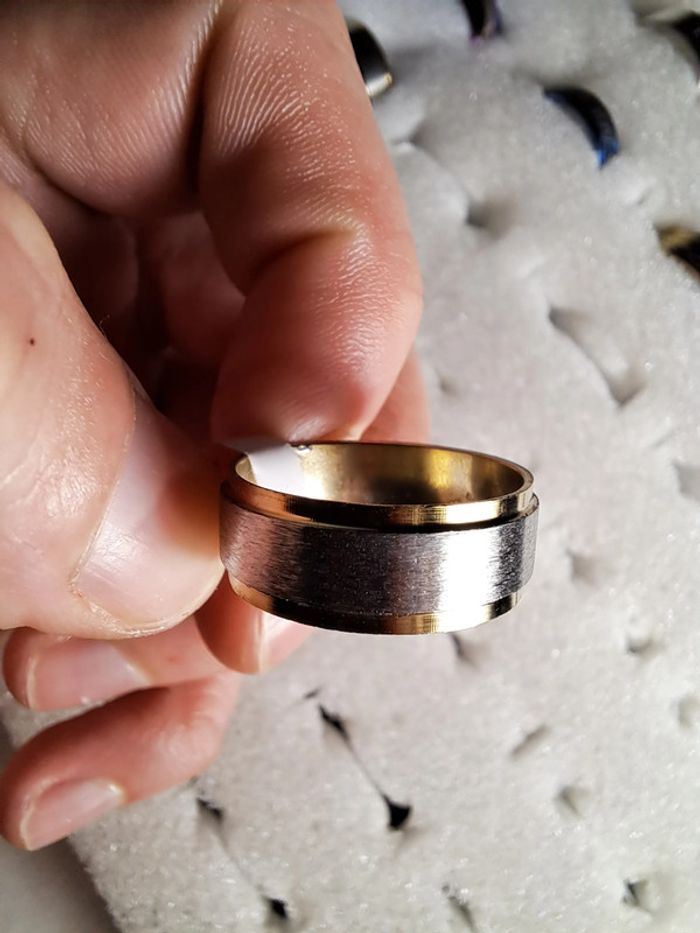 Bague acier inoxydable dorées