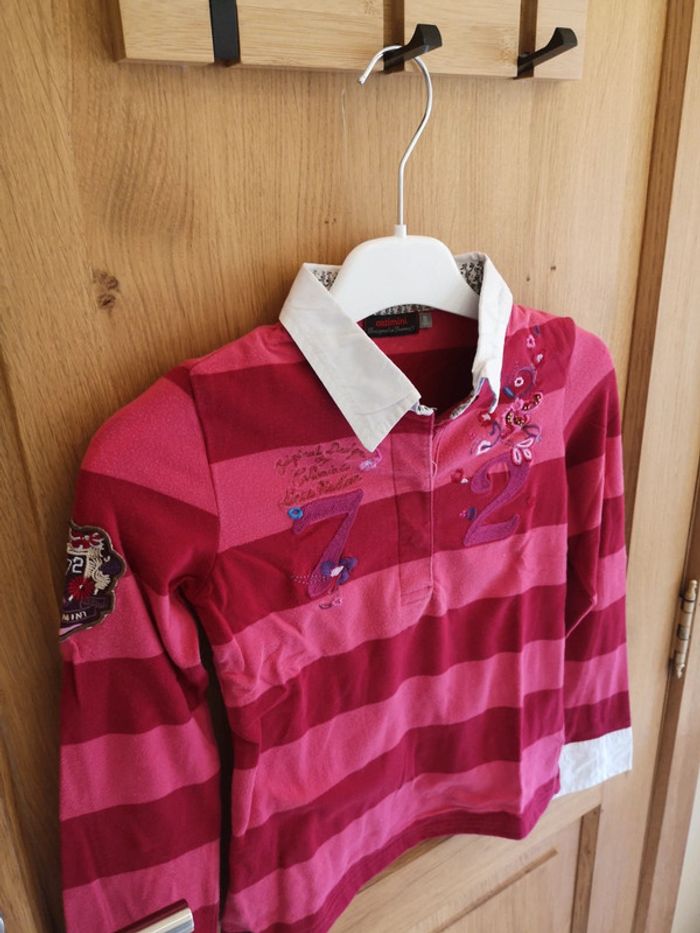 Chemise Catimini ligné en rose 8 ans - photo numéro 3