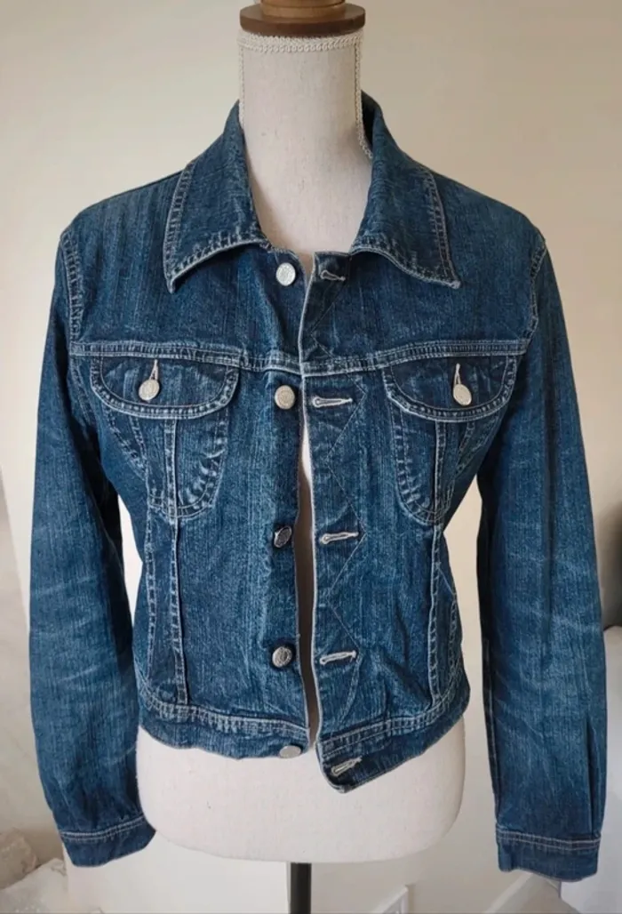 Veste en jean bleue foncée Cimarron Taille 38