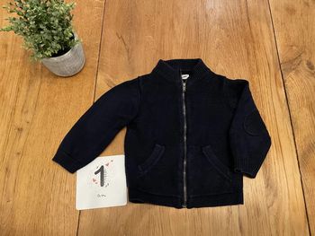 Gilet bleu marine laine mango 12-18mois