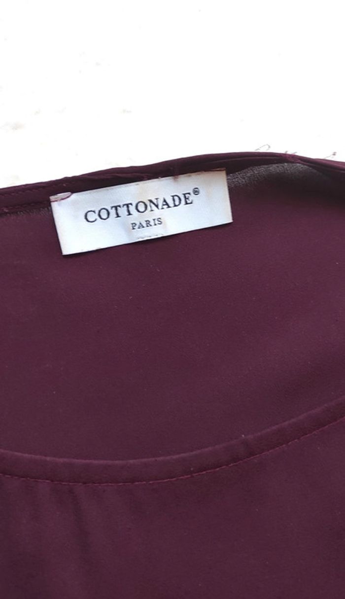Blouse Cottonade Paris Violet Aubergine L fabriqué en France - photo numéro 4