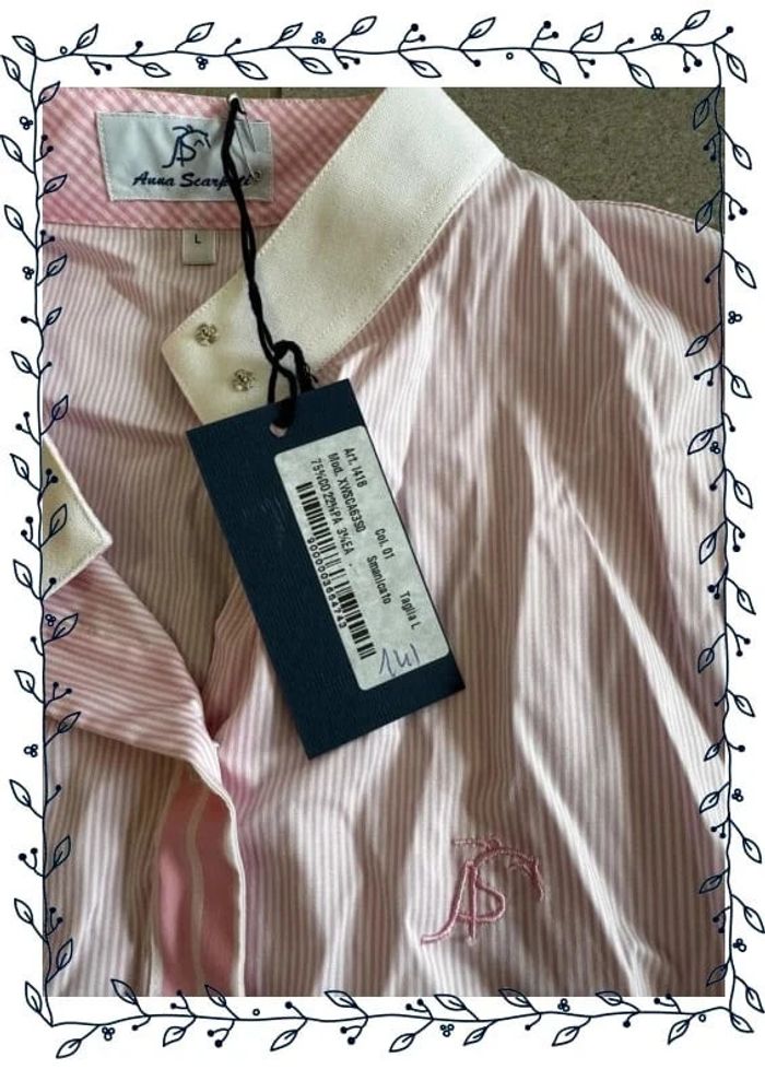 Chemise rose et blanche à rayure sans manche Anna Scarpati, taille L - photo numéro 3