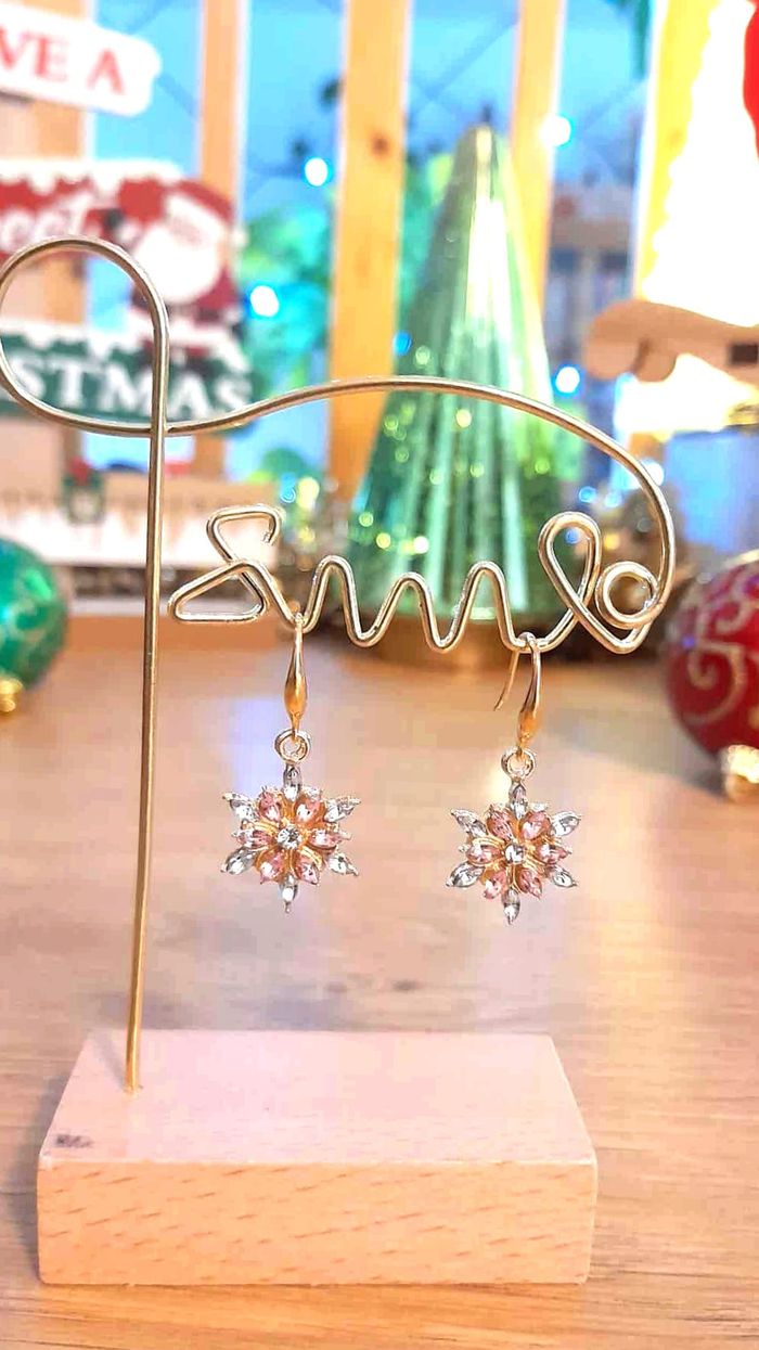 Bijoux Noël | Boucles d’Oreilles neuves Flocons Scintillants
