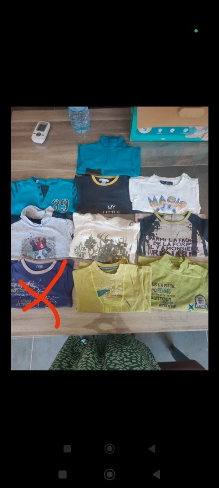 Lot 9 hauts manches longues