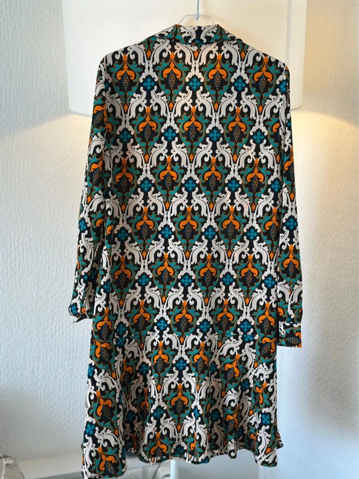 Robe imprimée a motifs colorées esprit bohème - Taille 38 Jus d’orange - photo numéro 10