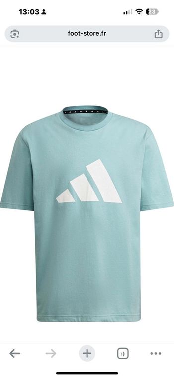 T-Shirt adidas taille M bleu mint