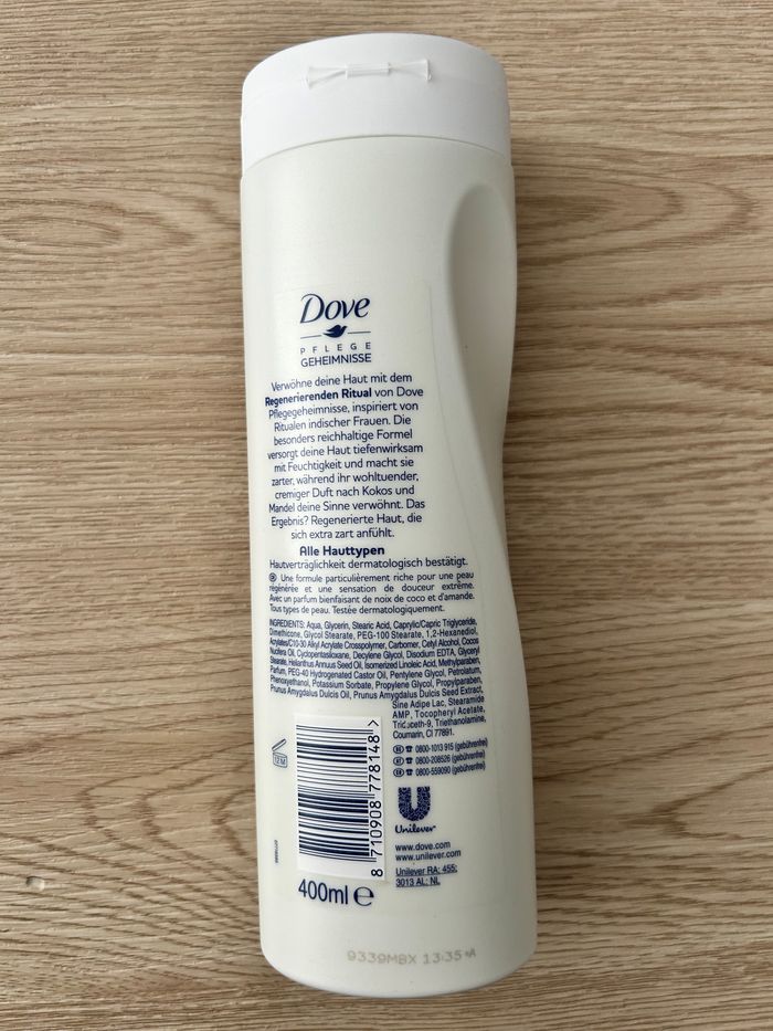 Crème Régénérante Noix de Coco & Amande 400 Ml DOVE Neuve - photo numéro 2