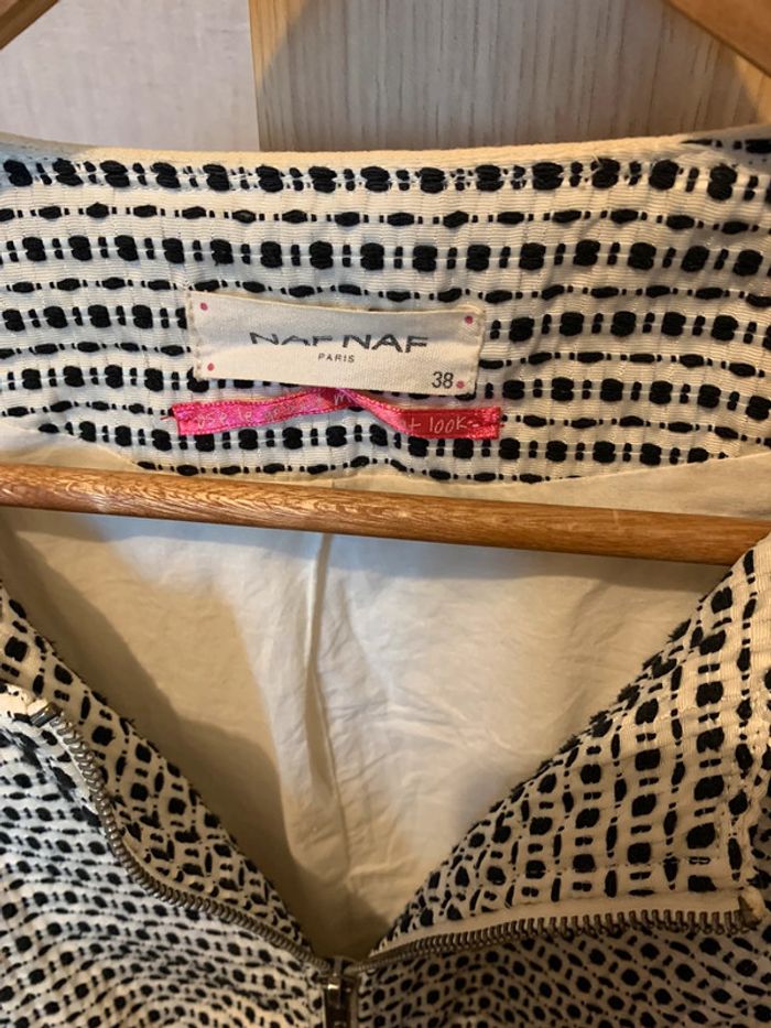 Veste Nafnaf T38 noire à motif - photo numéro 4