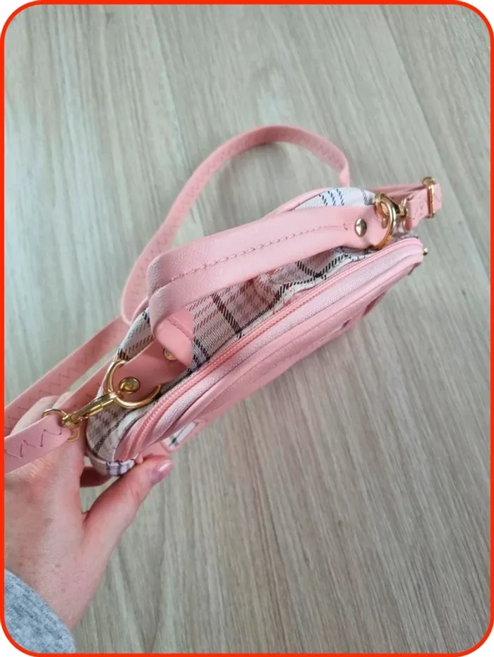 Sac à main bandoulière rose chat - photo numéro 4