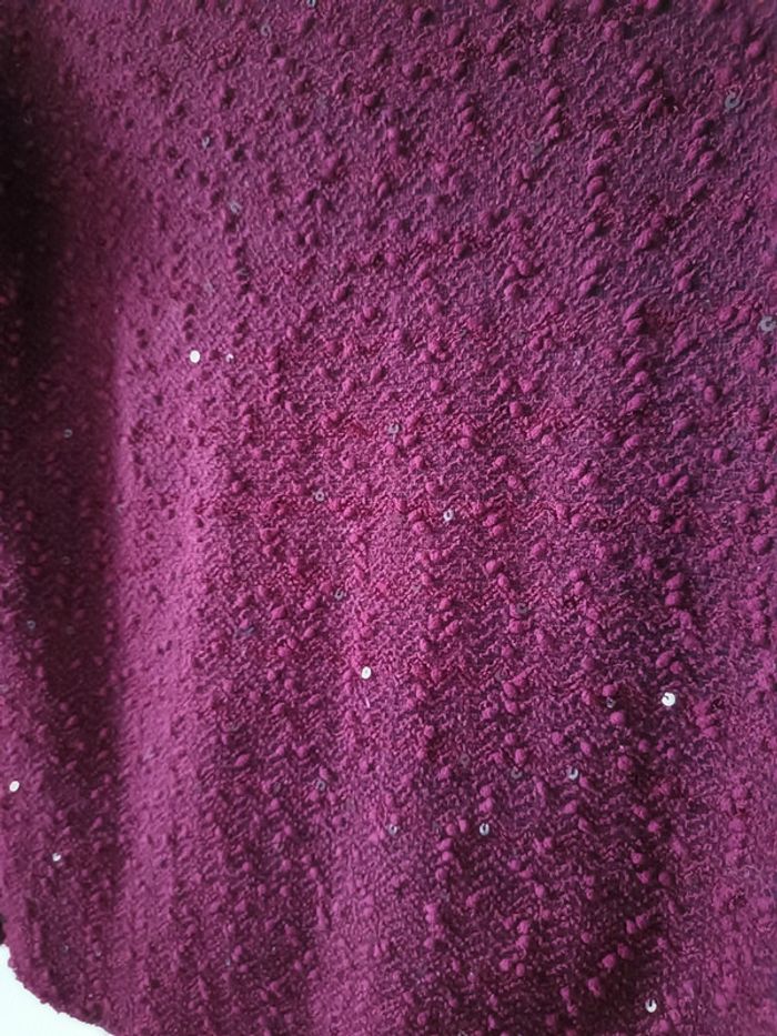 Magnifique pull sequins bordeaux - taille M - neuf - photo numéro 3