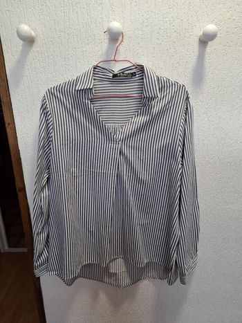 Belle chemise/blouse femme A.Belle 44 rayé gris/blanc excellent état