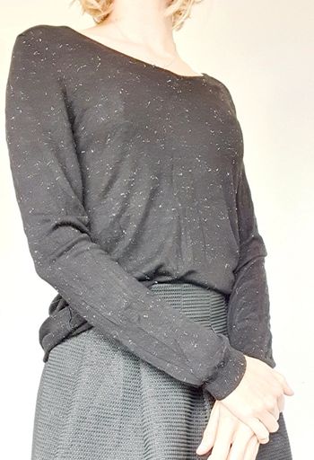 Magnifique pull fin noire argenté de chez camaïeu taille 36 en excellent état 👌