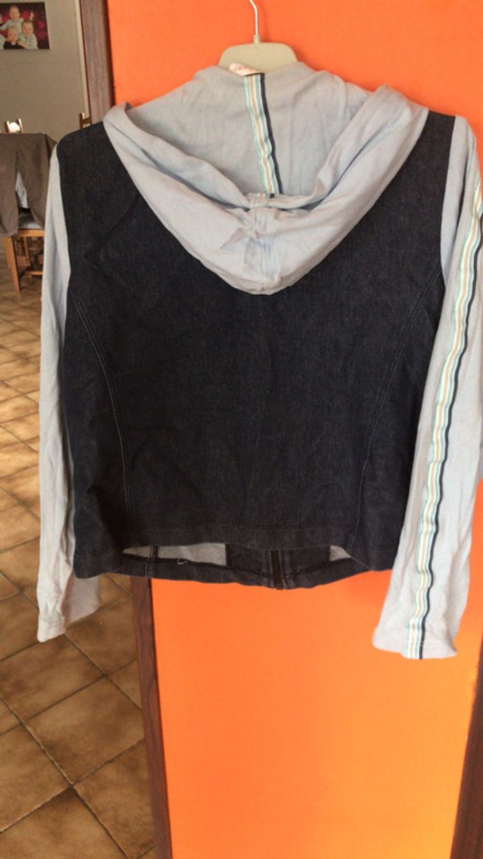 Veste jean avec manches genre tee shirt - photo numéro 2