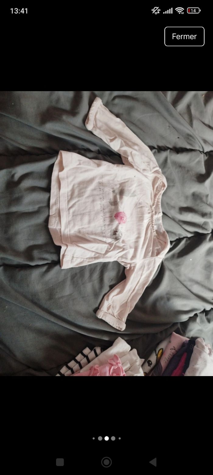 Tee shirt manche longue bébé fille taille 6 mois - photo numéro 8