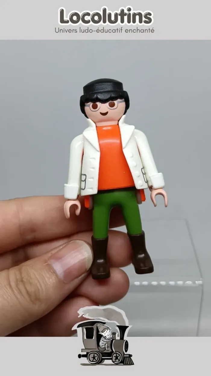 🚂 Vétérinaire Playmobil ▪ figurine de ferme avec blouse et stéthoscope - photo numéro 3