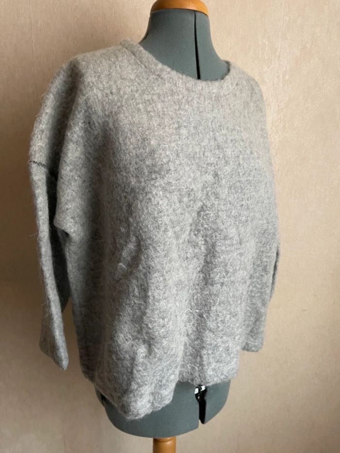 Pull oversize laine gris TM 38 40 - photo numéro 2