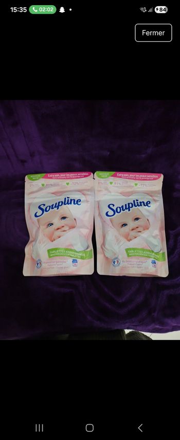 Lot de 2 paquets Adoucissant tablette Soupline