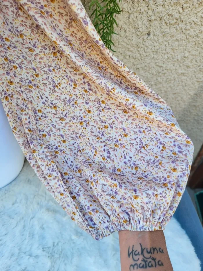 Crop top fleuri liberty ivoire multicolore shein taille 52 - photo numéro 5