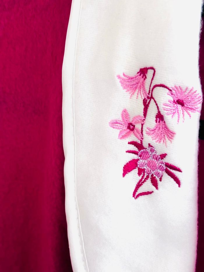 Peignoir Robe de chambre fuchsia col blanc Le Chamois T-M - photo numéro 2