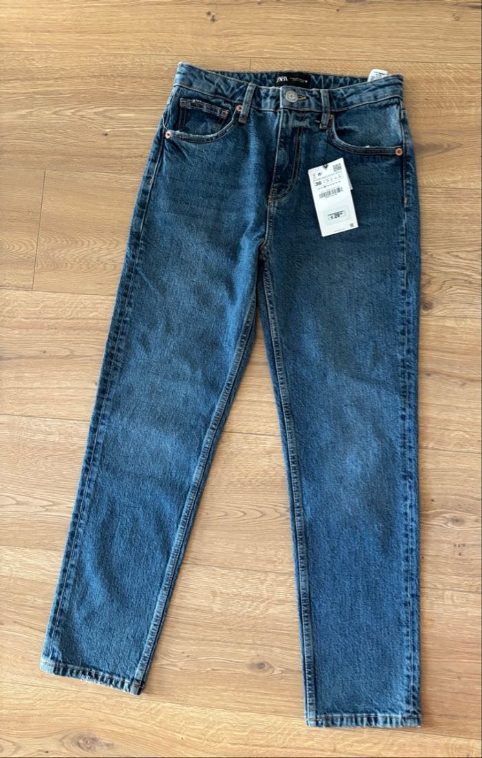 Pantalon jean mom Zara taille haute S - photo numéro 2