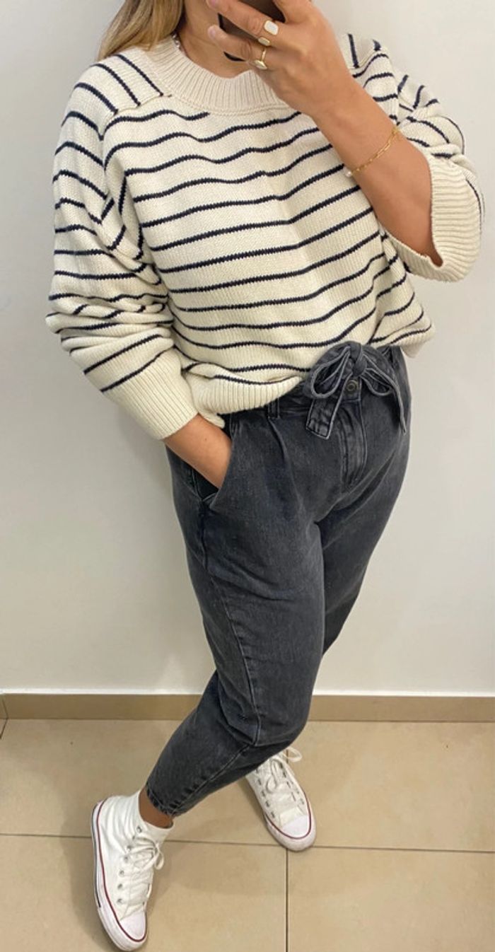 Superbe Pull Court Ample ZARA Rayé Taille M Et Plus - photo numéro 7