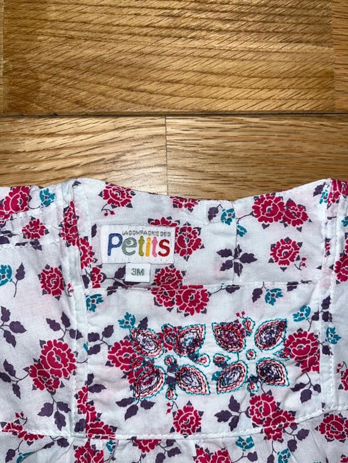 Petite blouse fleurie colorée la compagnie des petits très bon état 3mois - photo numéro 2