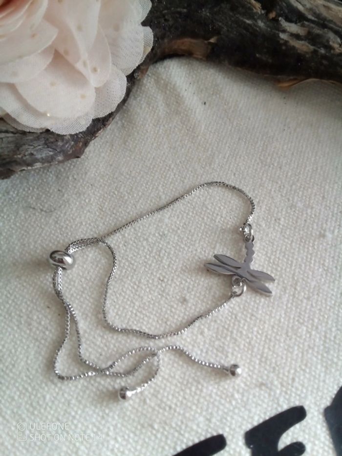 Bracelet libellule en acier inoxydable argenté - photo numéro 3