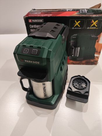 Cafetière Parkside PKMA 20 - Machine à Café 20V Compatible dosettes senseo