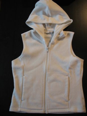 GILET POLAIRE SM A CAPUCHE ÉCRU FILLE "KIABI KIDS" - 10 ANS - n°01