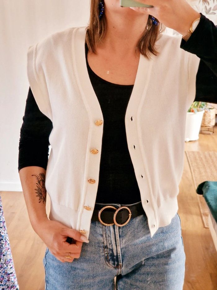 Gilet sans manche blanc neuf - photo numéro 6
