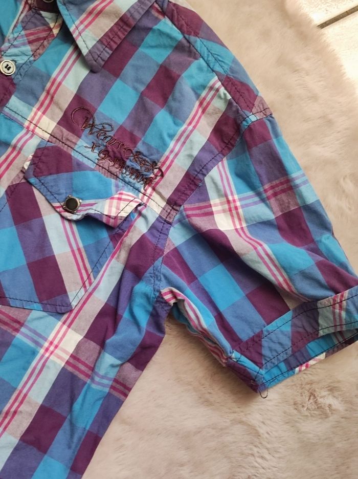 Chemise à carreaux coloré taille unique - photo numéro 2