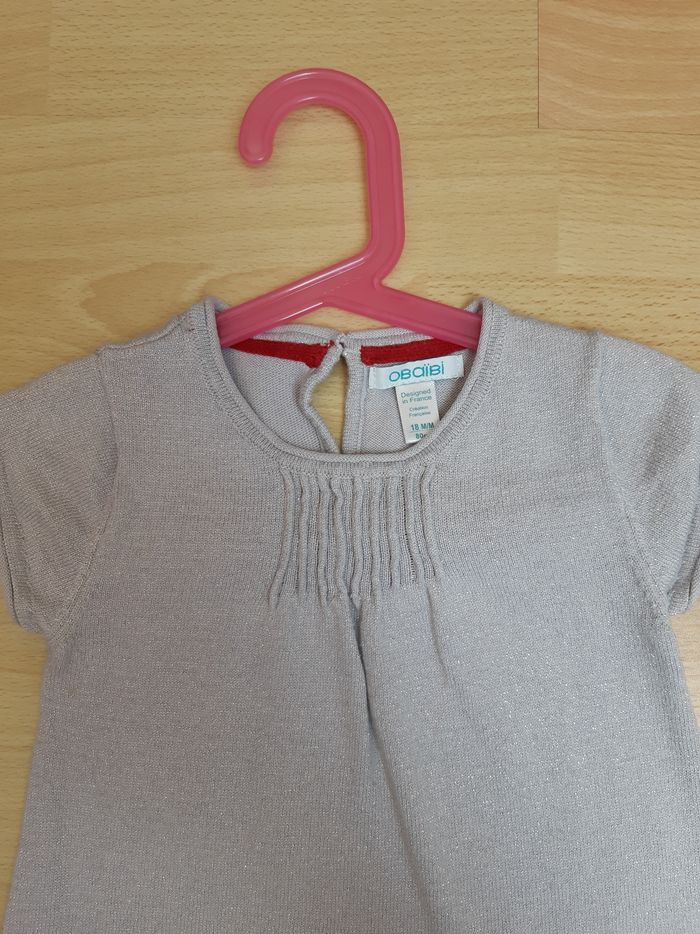 Robe grise pailletée Obaibi 18 mois excellent état - photo numéro 2