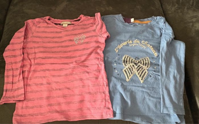 Lot 2 tee-shirts manches longues fille 3 ans - photo numéro 3