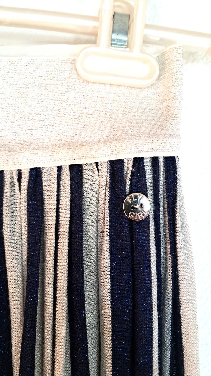 Jupe plissée à rayures scintillantes – Fly Girl – Taille M - photo numéro 3