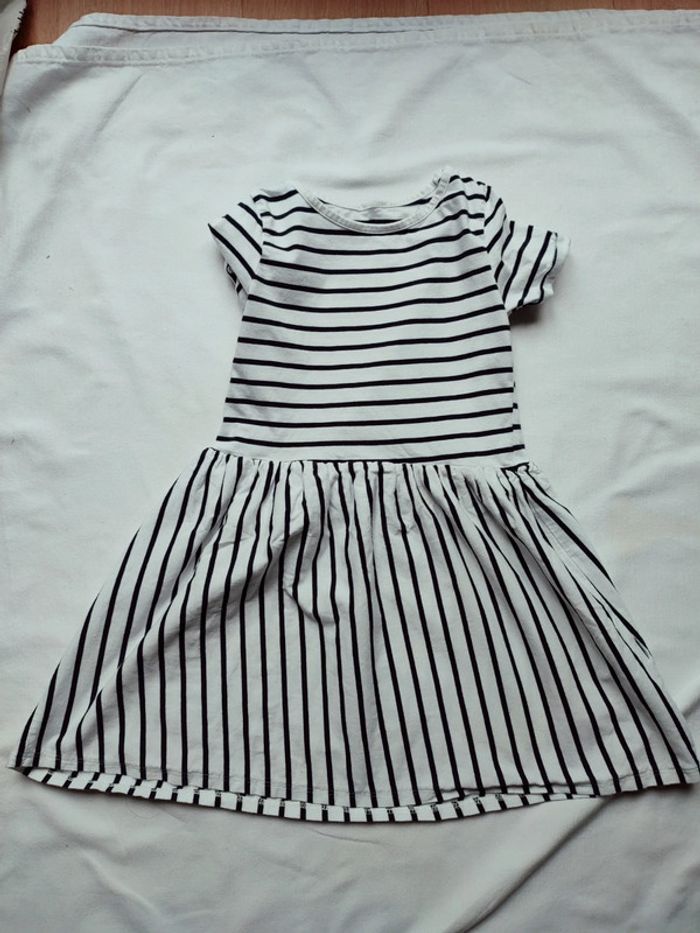 Robe manches courtes marinière 4/6 ans