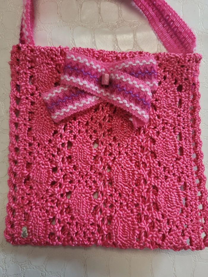 Sac rose crochet - photo numéro 2