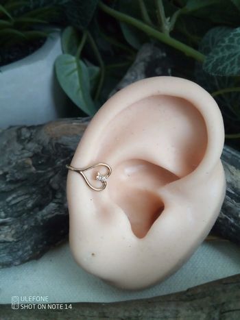 Clip oreille cœur avec zircon